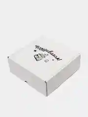 Бежевый коробка из микрогофрокартона 16*16*6 см самосборная 2шт, подарочная "Поздравляем"