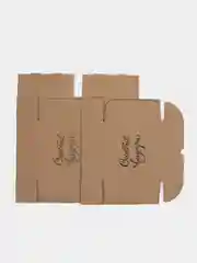 Бежевый коробка из микрогофрокартона 16*16*6 см самосборная 2шт, подарочная "Счастье внутри"