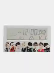 Розовый часы кпоп, настольные часы kpop, часы с термометром