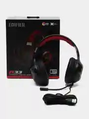 Красный наушники компьютерные с микрофоном проводные Edifier G33, Наушники игровые