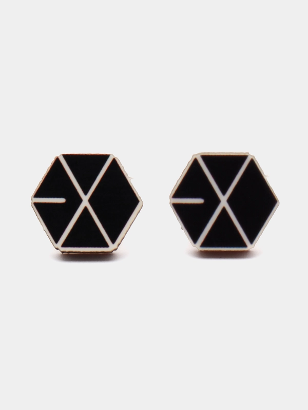 Серьги-пусеты EXO, деревянные