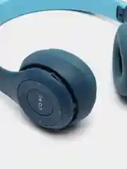 Синий беспроводные наушники светящиеся, ушки кошки MZ-P47 Bluetooth 5.0 с микрофоном, FM SD Mp3