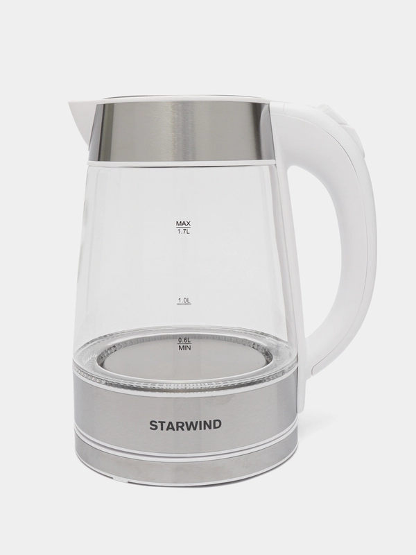 Чайник электрический StarWind SKG2011, 2200 Вт, белый и серебристый