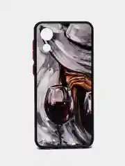 Бордовый чехол с ярким рисунком/принтом на Samsung Galaxy A03 Core (Самсунг А03 кор)