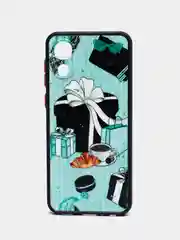 Бирюзовый чехол с ярким рисунком/принтом на Samsung Galaxy A03 Core (Самсунг А03 кор)