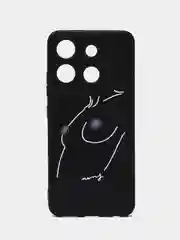 Бежевый меланж силиконовый чехол для Infinix SMART 7 HD, с принтом, с рисунком (Инфиникс Смарт 7 ХД)