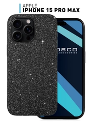 Чехол на Apple iPhone 15 Pro Max блестящий ROSCO пластиковый с силиконом, камнями стразами
