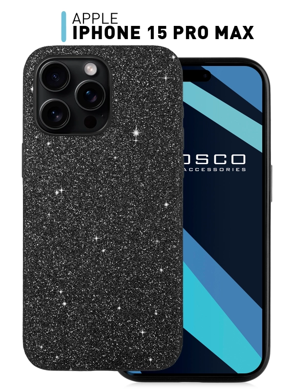Чехол на Apple iPhone 15 Pro Max блестящий ROSCO пластиковый с силиконом, камнями стразами