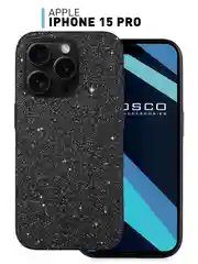 Чехол на Apple iPhone 15 Pro блестящий ROSCO пластиковый с силиконом стразами кристаллами