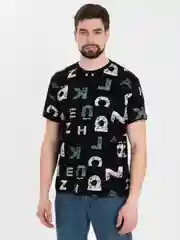 Черный футболка мужская с принтом, хлопок