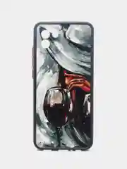 Бордовый чехол с рисунком на Samsung Galaxy A03 (Самсунг Галакси А03)