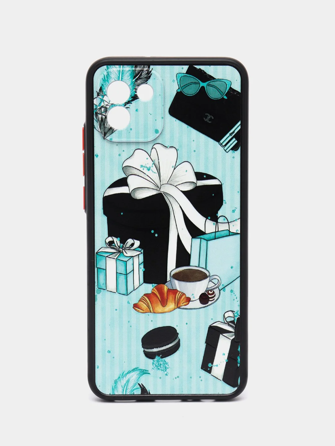 Бирюзовый чехол с рисунком на Samsung Galaxy A03 (Самсунг Галакси А03)