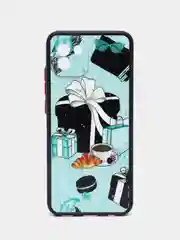 Бирюзовый чехол с рисунком на Samsung Galaxy A03 (Самсунг Галакси А03)