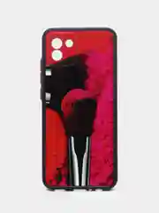 Розовый чехол с рисунком на Samsung Galaxy A03 (Самсунг Галакси А03)