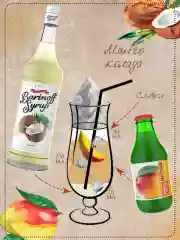 Сироп Barinoff "Кокос", для кофе и коктелей, 1 л