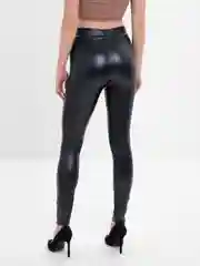 Черный лосины женские из экокожи, без начеса