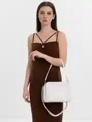 Молочный сумка женская, классическая, базовая, через плечо