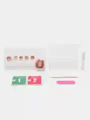 Коралловый накладные ногти с дизайном и клеем, набор накладных ногтей