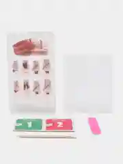 Розовый накладные ногти с дизайном и клеем, набор накладных ногтей