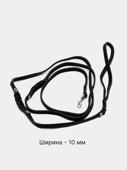 Поводок для собак, с карабином, с частичным переплетением, кожа, 1 слой, 220 см
