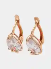 Серьги с фианитом, латунь