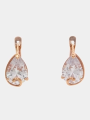 Серьги с фианитом, латунь