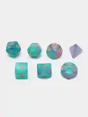 Бирюзовый игральные кости-дайсы для настольных и ролевых игр, 7 штук в наборе, Dungeons and Dragons