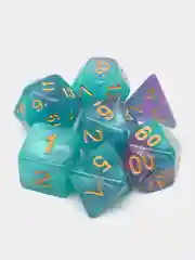 Бирюзовый игральные кости-дайсы для настольных и ролевых игр, 7 штук в наборе, Dungeons and Dragons