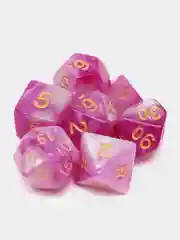 Фуксия игральные кости-дайсы для настольных и ролевых игр, 7 штук в наборе, Dungeons and Dragons