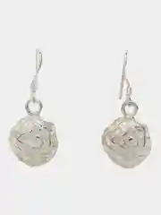 Серьги Роза под серебро