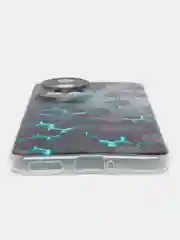 Бирюзовый чехол на Huawei Nova 12 Pro / Хуавей Нова 12 Про прозрачный, с рисунком, защита камеры
