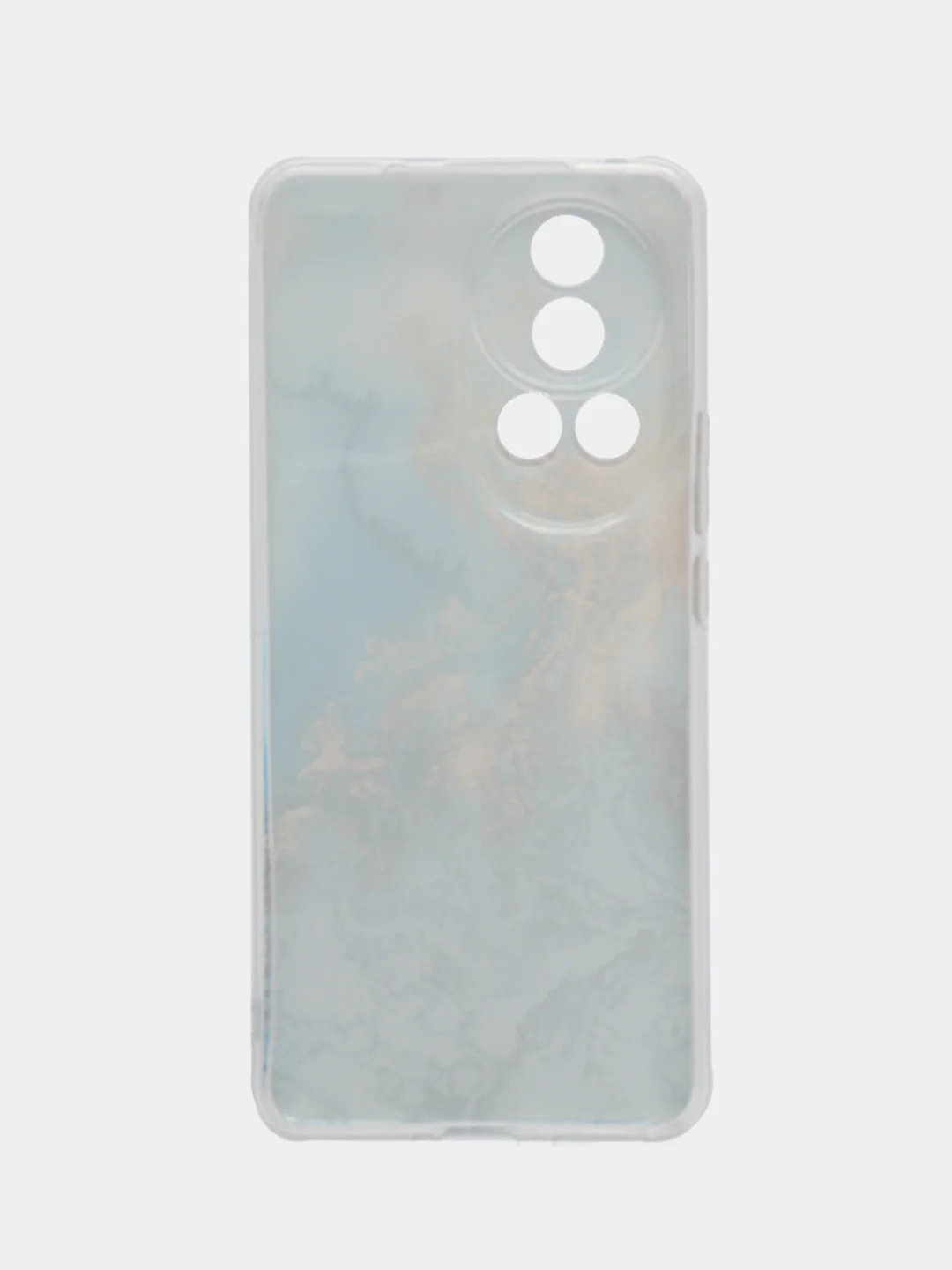 Голубой чехол на Huawei Nova 12 Pro / Хуавей Нова 12 Про прозрачный, с рисунком, защита камеры