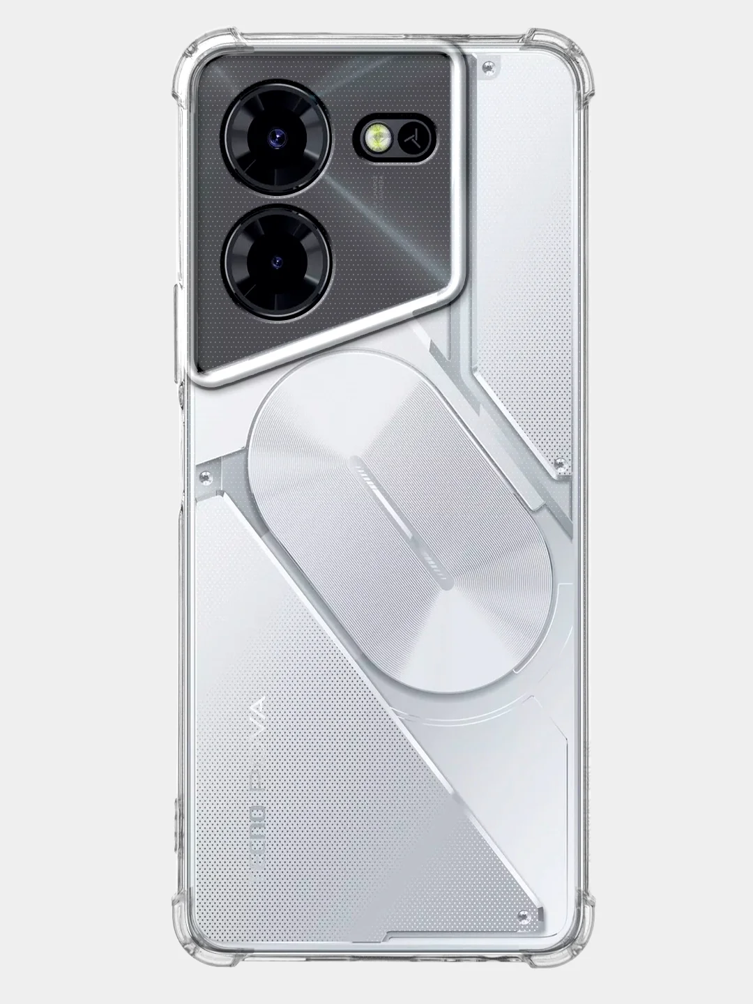 Прозрачный чехол для Tecno Pova 5 Pro (5G) противоударный силиконовый BROSCORP с усиленными углами