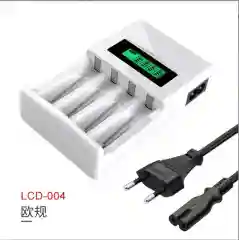 Белый умное зарядное устройство для аккумуляторов ААА / АА с LCD-индикацией заряда