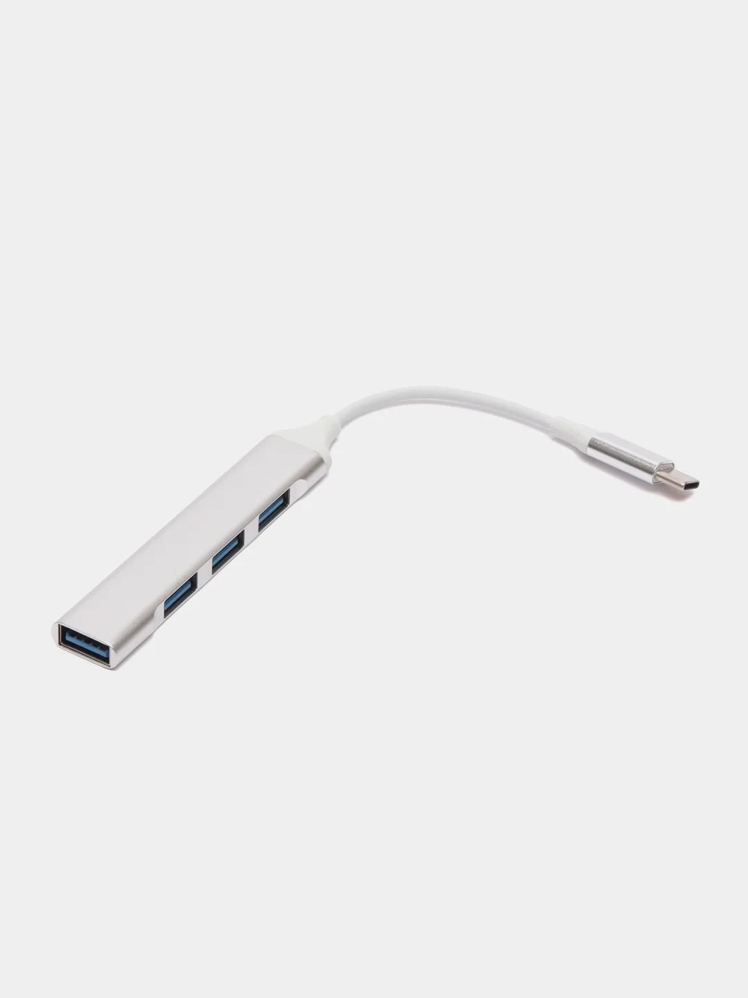 Серебряный usb-хаб, разветвитель на 4 порта Type-C, HUB 3.0 концентратор, переходник