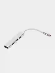 Серебряный usb-хаб, разветвитель на 4 порта Type-C, HUB 3.0 концентратор, переходник