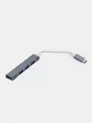 Серый usb-хаб, разветвитель на 4 порта Type-C, HUB 3.0 концентратор, переходник