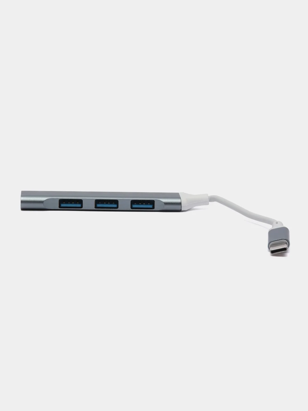 Серый usb-хаб, разветвитель на 4 порта Type-C, HUB 3.0 концентратор, переходник