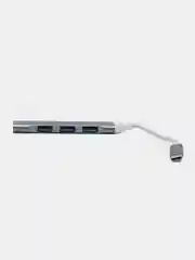 Серый usb-хаб, разветвитель на 4 порта Type-C, HUB 3.0 концентратор, переходник