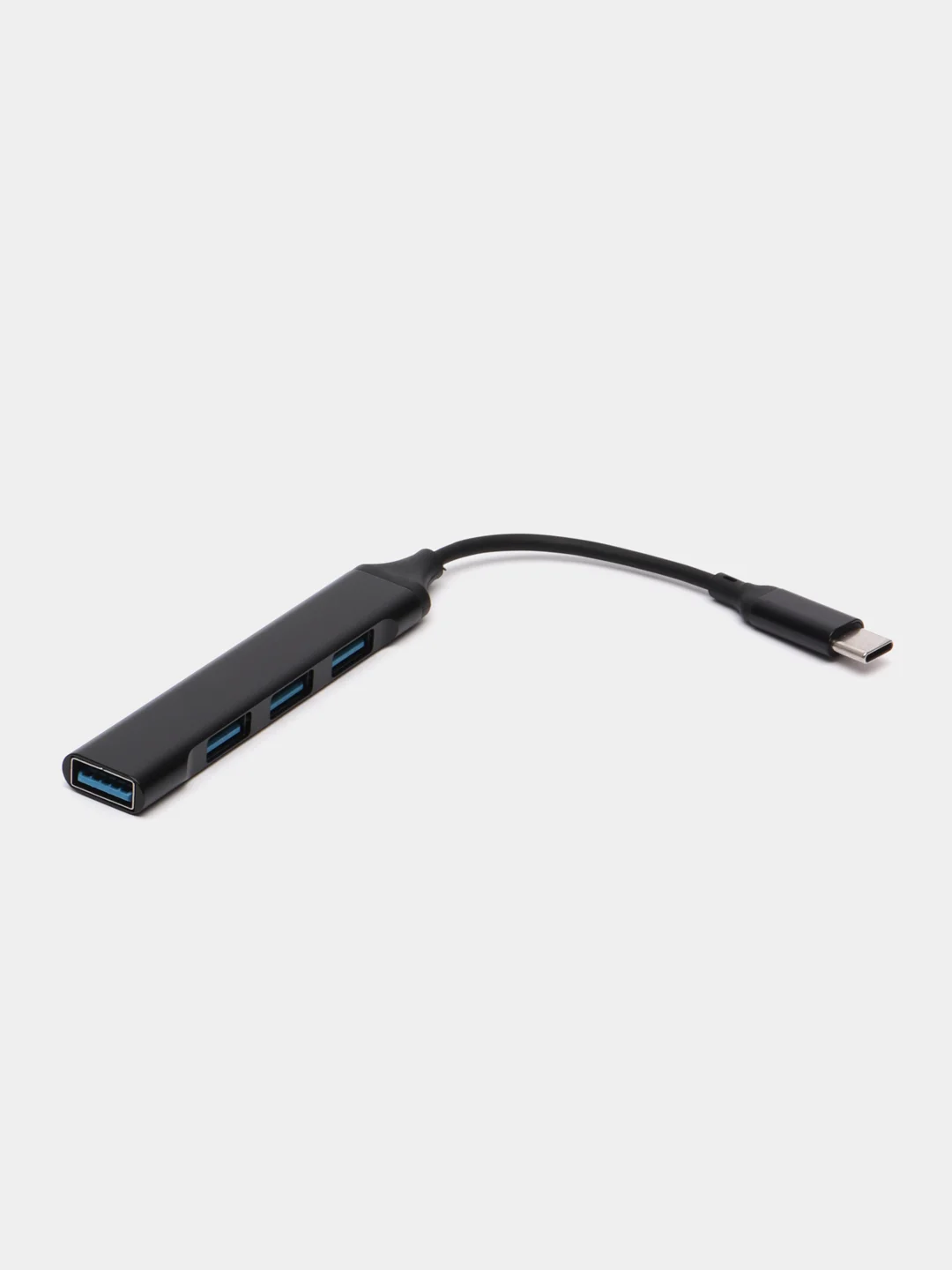 Черный usb-хаб, разветвитель на 4 порта Type-C, HUB 3.0 концентратор, переходник