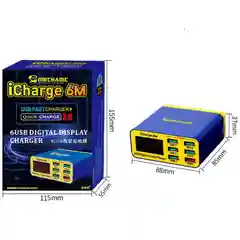 Зарядная станция Mechanic iCharge 6M (40W, 5USB/USB-QC3.0, дисплей)