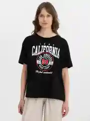 Черный футболка женская оверсайз, с принтом  CALIFORNIA