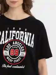 Черный футболка женская оверсайз, с принтом  CALIFORNIA