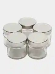 Серебряный банка с крышкой, стеклянная, для свечей, специй, сыпучих продуктов, 100 мл