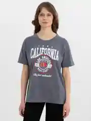 Угольный футболка женская оверсайз, с принтом  CALIFORNIA