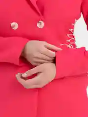 Фуксия пиджак женский с завязками , на шнуровке