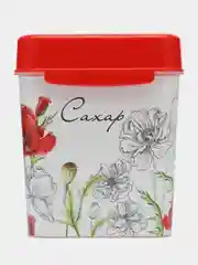 Алый емкость  Маки с ложкой, банка для сахара, контейнер для сахара, Сахар, 1.2 л