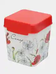 Алый емкость  Маки с ложкой, банка для сахара, контейнер для сахара, Сахар, 1.2 л