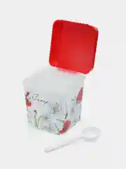Алый емкость  Маки с ложкой, банка для сахара, контейнер для сахара, Сахар, 1.2 л