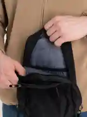 Черный мужская сумка через плечо, водооталкивающая